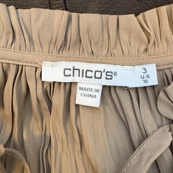 Chico's Taupe Short Sleeve - Picture 4 of 4